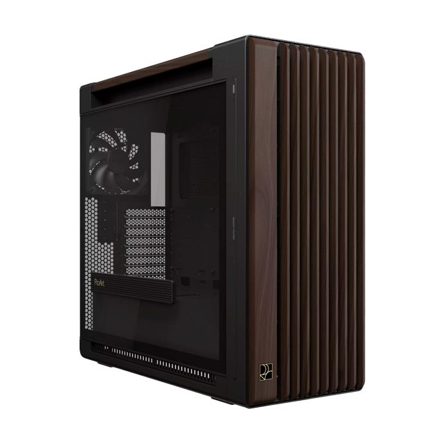 Gabinete ASUS ProArt PA602 Wood Edition Modern Black, Midi-Tower, ATX/EATX/Micro-ATX/Mini-ITX, USB 3.0, sin Fuente, 3 Ventiladores Instalados, Negro