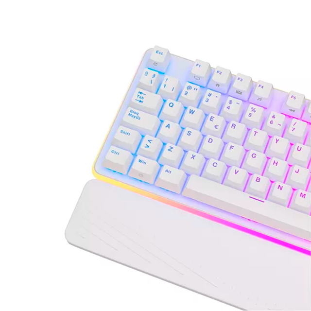 RK Royal Kludge RK918WH Teclado Gamer, 100% RGB retroiluminado teclado mecánico color Blanco