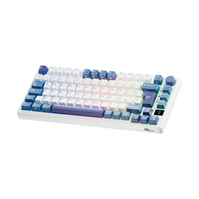 RK Royal Kludge RKM75TML Teclado Gamer, 75% RGB retroiluminado teclado mecánico color Taro Milk