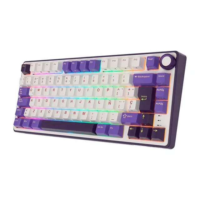 RK Royal Kludge RKR75BK Teclado Gamer, 75% RGB retroiluminado teclado mecánico color Blackberry