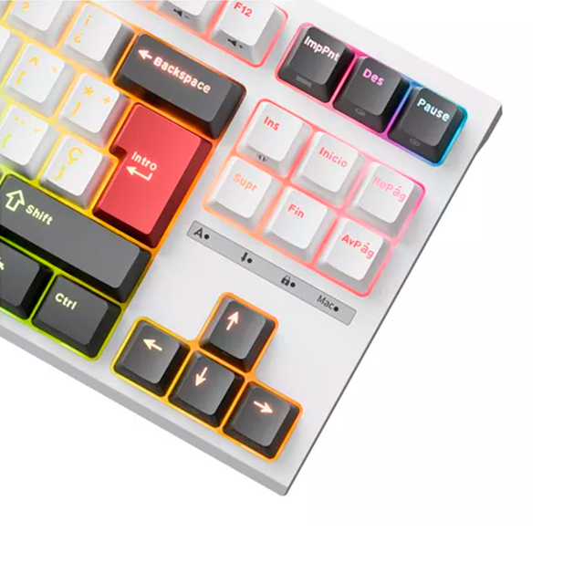 RK Royal Kludge RKR87WH Teclado Gamer, 80% RGB retroiluminado teclado mecánico color Blanco