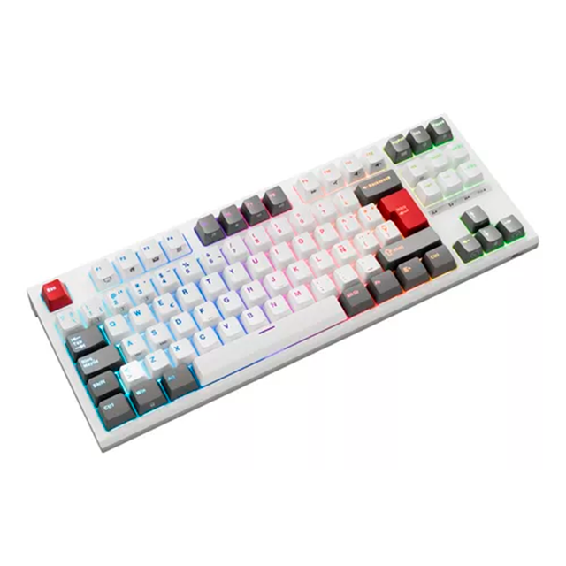 RK Royal Kludge RKR87WH Teclado Gamer, 80% RGB retroiluminado teclado mecánico color Blanco