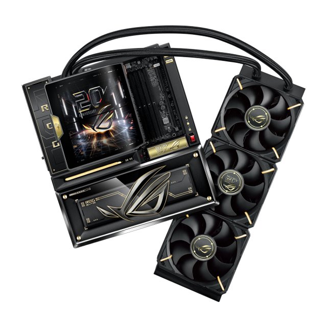 Bundle ASUS ROG 20th Anniversary / Crosshair X870E Edition 20 + AIO + GeForce RTX 5090 Astral 20th + GR20 Edition 20 + Thor 3000W Titanium III