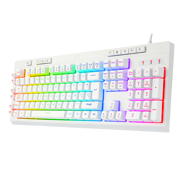 Teclado Gamer Redragon Shiva K512 RGB, Teclado Membrana, Alámbrico, Blanco, Español