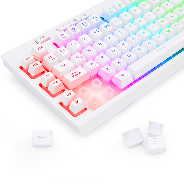 Teclado Gamer Redragon Shiva K512 RGB, Teclado Membrana, Alámbrico, Blanco, Español