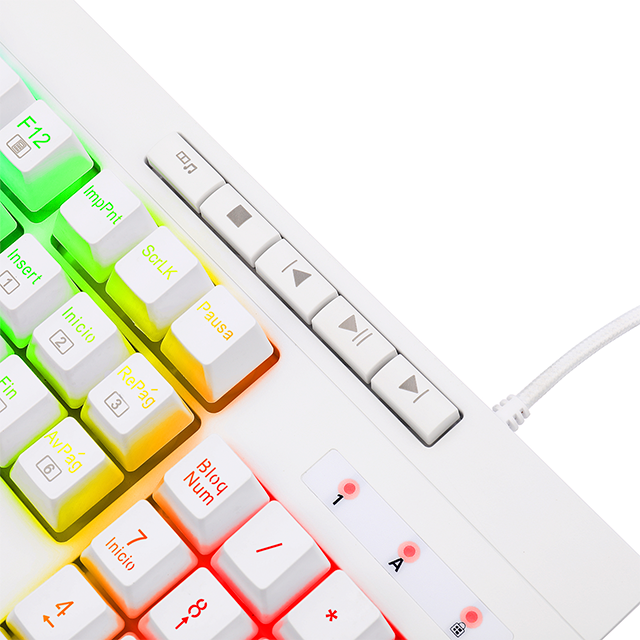 Teclado Gamer Redragon Shiva K512 RGB, Teclado Membrana, Alámbrico, Blanco, Español