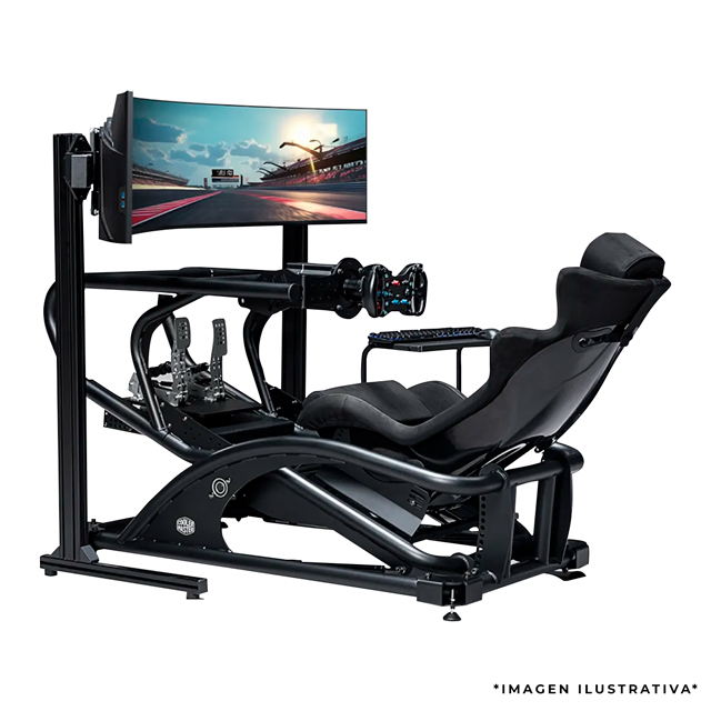 ¡12 MESES SIN INTERESES AMEX! SIMULADOR FANATEC: CoolerMaster DYN X + Volante y Pedales + Samsung Odyssey Ark LED 55" 4K