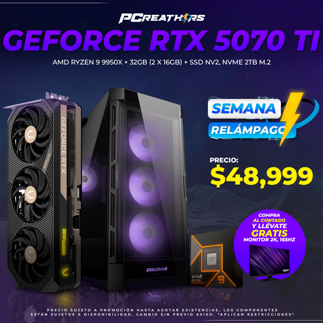 SMR016 - Equipo AMD Ryzen 9 9950X + 32GB (2X16GB) +  GeForce RTX 5070 Ti