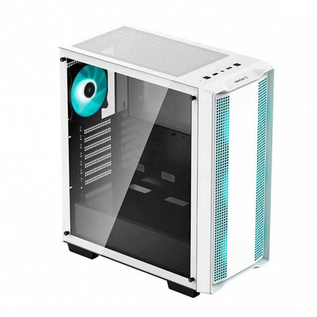 Gabinete DeepCool con Ventana CC560 LED, Midi-Tower, Mini-ITX/Micro-ATX/ATX, USB 2.0/3.0, sin Fuente, 4 Ventiladores Instalados, Blanco 