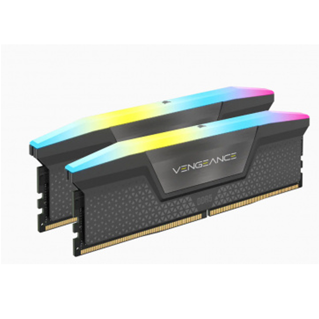 Kit Memoria RAM Corsair Vengeance RGB DDR5, 5600MHz, 32GB (2 x 16GB), CL36, Gris EXPO