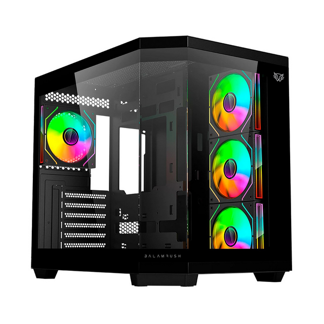 Gabinete Balam Rush Tank Super 9600 TB con Ventana RGB, Midi-Tower, ATX/Micro-ATX/ITX, USB 3.0/2.0, sin Fuente, 4 Ventiladores Instalados, Negro