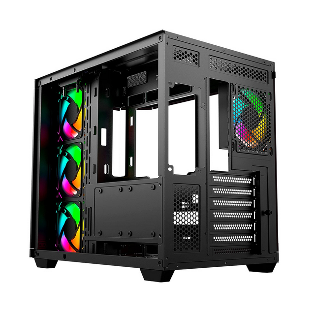 Gabinete Balam Rush Tank Super 9600 TB con Ventana RGB, Midi-Tower, ATX/Micro-ATX/ITX, USB 3.0/2.0, sin Fuente, 4 Ventiladores Instalados, Negro