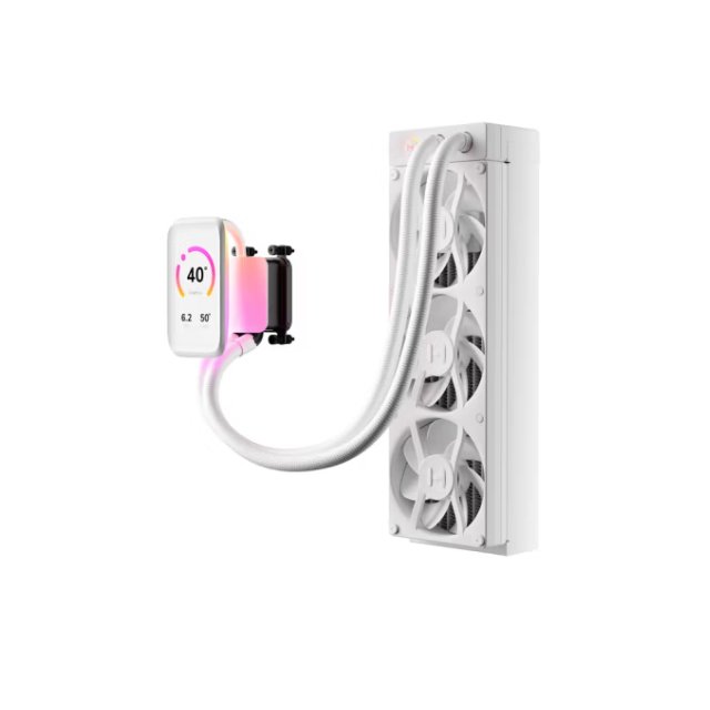 HYTE THICC Q80 Trio Enfriamiento Liquido para CPU, 3 x 120mm, hasta 3000RPM, Blanco