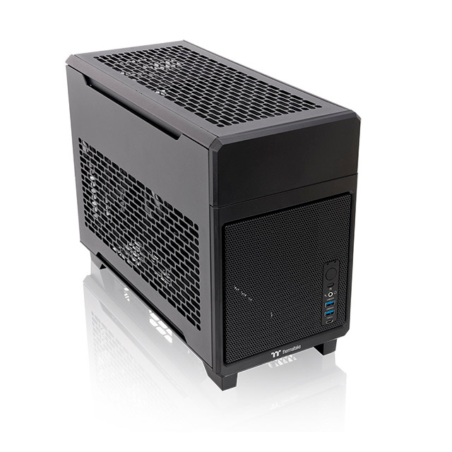Gabinete ThermalTake TR100 Black, Mini-Tower, Mini-ITX, USB 3.0, sin Fuente, Sin Ventiladores Instalados, Negro
