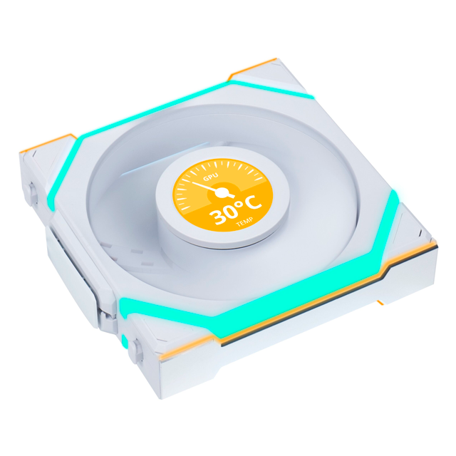 Kit Ventiladores Lian Li UNI FAN SL LCD Wireless 120, 3x 120mm, 2000RPM, ARGB, Blanco