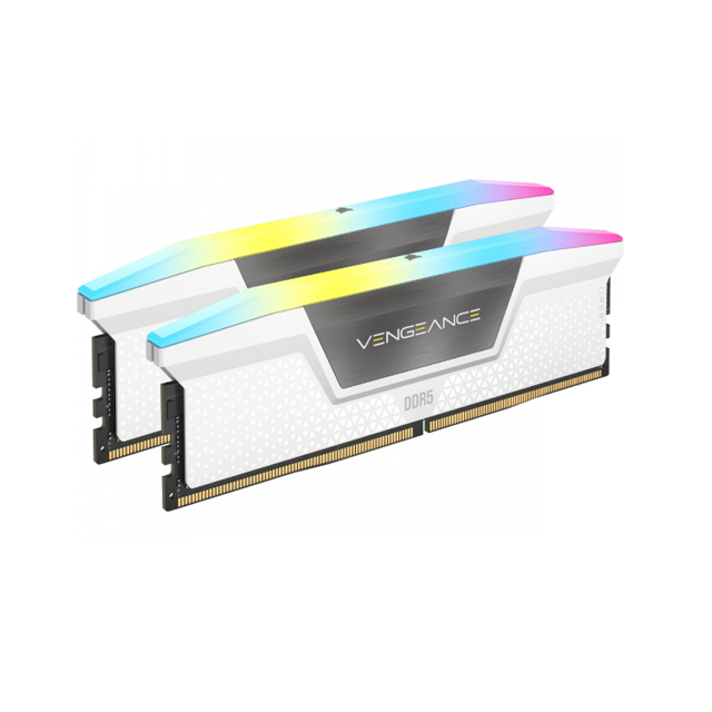 Kit Memoria RAM Corsair Vengeance RGB DDR5, 5200MHz, 64GB (2 x 32GB), CL40, XMP, Blanco