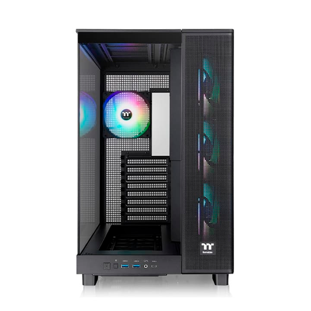 Gabinete Thermaltake View 380 XL TG ARGB, Midi-Tower, ATX/Micro-ATX/Mini-ITX, USB 3.0, sin Fuente, 4 Ventiladores Instalados, Negro