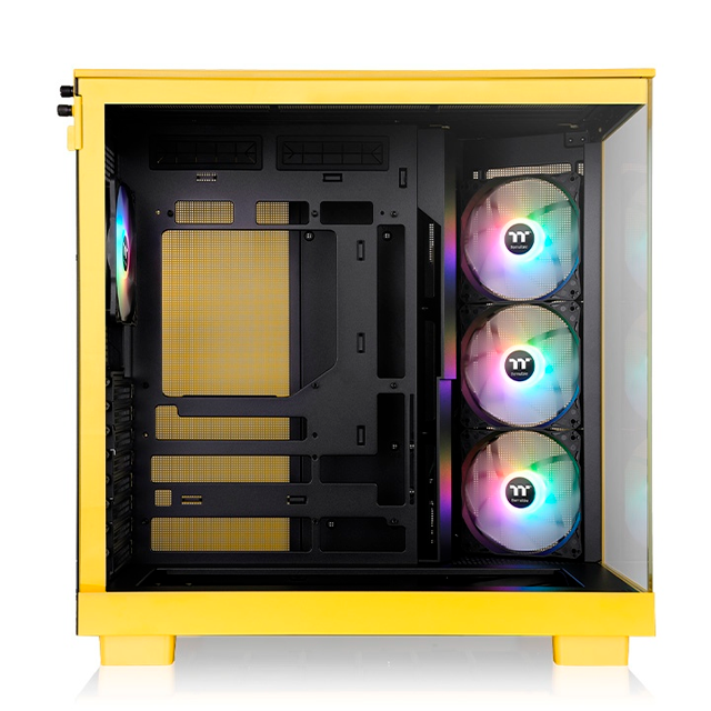 Gabinete Thermaltake View 380 XL TG ARGB Bumblebee, Midi-Tower, ATX/Micro-ATX/Mini-ITX, USB 3.0, sin Fuente, 4 Ventiladores Instalados, Amarillo
