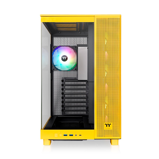 Gabinete Thermaltake View 380 XL TG ARGB Bumblebee, Midi-Tower, ATX/Micro-ATX/Mini-ITX, USB 3.0, sin Fuente, 4 Ventiladores Instalados, Amarillo