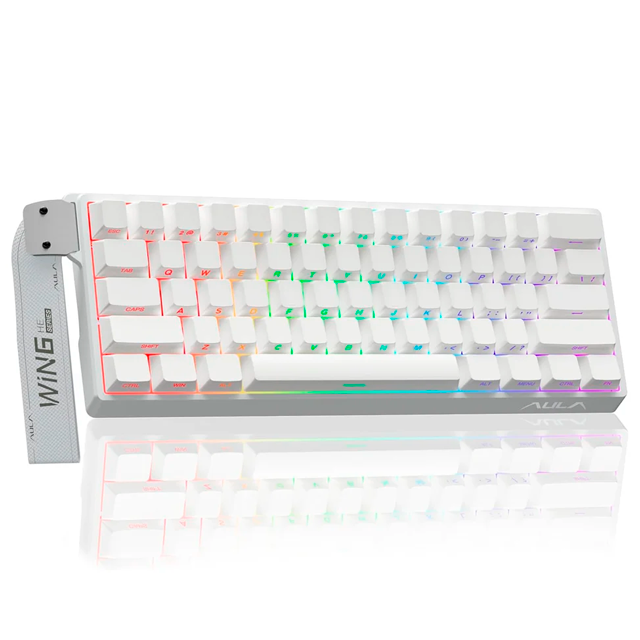 Teclado Gamer AULA WIN60 60%, Switch Magnetico, Alambrico, White, Ingles
