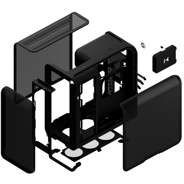 Gabinete Hyte X50 Air, Midi-Tower, ATX/Micro-ATX/Mini-ITX, USB 3.0, sin Fuente, sin Ventiladores Instalados, Negro