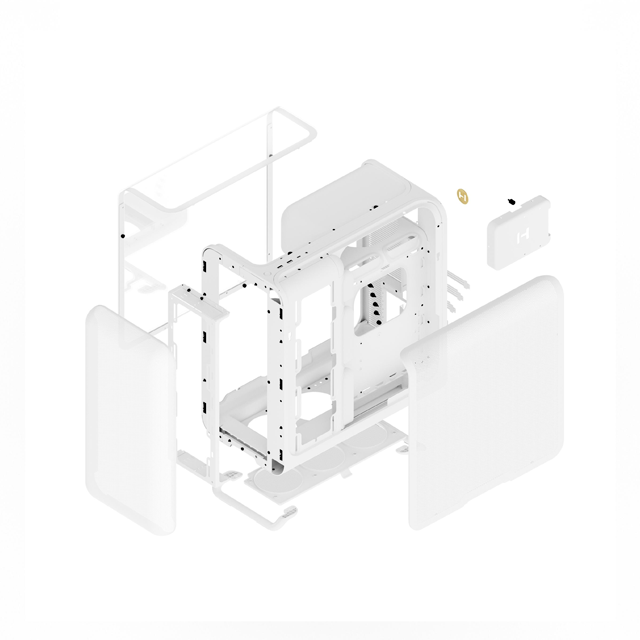 Gabinete Hyte X50, Midi-Tower, ATX/EATX/Micro-ATX/Mini-ITX, USB 3.0, sin Fuente, sin Ventiladores Instalados, Blanco