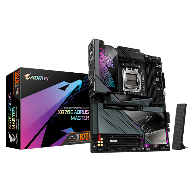 Tarjeta Madre AORUS X870E AORUS MASTER, ATX, Socket AM5, AMD X870, 256GB DDR5, HDMI/DP para AMD