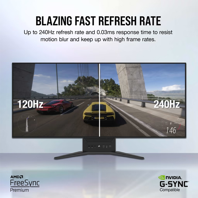Monitor Gamer Curvo Corsair Xeneon Flex 45WQHD240 OLED 45", Quad HD, Ultra Wide, G-Sync/FreeSync, 240Hz, HDMI, Negro
