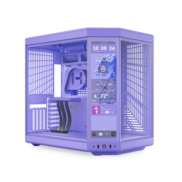 Gabinete HYTE Y70 Milk Touch, Dual Chamber, ATX, Mid Tower, Panel Táctil LCD 2.5K Integrado, Morado