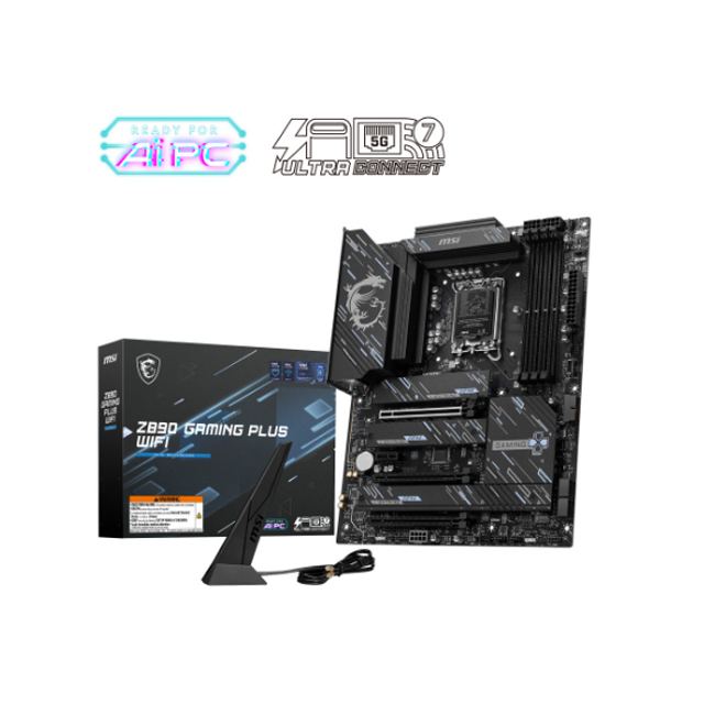 Tarjeta Madre MSI Z890 GAMING PLUS WIFI, ATX, LGA 1851 (Socket V1), Intel Z890, 256GB DDR5, HDMI/DP para Intel Core Ultra