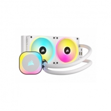 Corsair iCUE Link H100i RGB AIO Enfriamiento Líquido para CPU, 2x 120mm, 480 - 2400RPM, Blanco