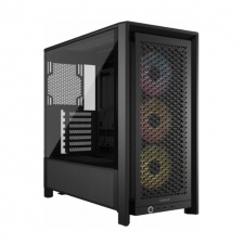 Gabinete Corsair 4000D RS ARGB, Midi-Tower, ATX/EATX/Micro-ATX/Mini-ITX, USB 3.0, sin Fuente, 3 Ventiladores Instalados, Negro