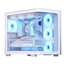 Gabinete Aerocool P500C, Mid Tower, ATX, Micro ATX, mini-ITX, USB 3.0, Sin Fuente, 4 Ventiladores Instalados, Blanco