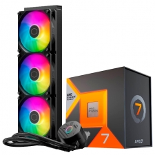 Procesador AMD Ryzen 7 7800X3D + Enfriamiento Líquido Cooler Master MasterLiquid 360L Core ARGB