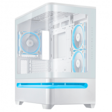 Gabinete ASUS PRIME AP202, Midi-Tower, Micro-ATX/Mini-ITX, USB 3.0, sin Fuente, 3 Ventiladores Instalados, Blanco