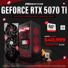 BFA009 - EQUIPO AMD Ryzen 7 9800X3D + 32GB (2x16GB) + GeForce RTX 5070 Ti