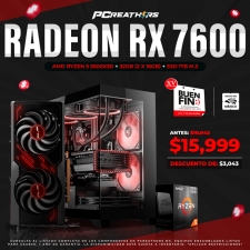 BFA018 - EQUIPO AMD Ryzen 5 5500X3D + 32GB (2 x 16GB) +Radeon RX 7600