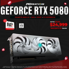 BFA044 - Tarjeta de Video Gigabyte NVIDIA GeForce RTX 5080 AERO OC, 16GB 256-bit GDDR7, PCI Express 5.0