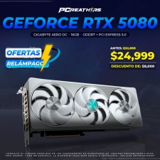 BFA044 - Tarjeta de Video Gigabyte NVIDIA GeForce RTX 5080 AERO OC, 16GB 256-bit GDDR7, PCI Express 5.0