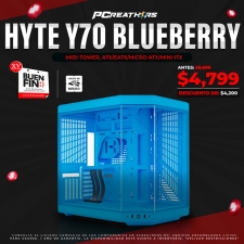 BFA047 - Gabinete Hyte Y70 Blueberry Milk, Midi-Tower, ATX/EATX/Micro-ATX/Mini-ITX, USB 3.0, sin Fuente, sin Ventiladores Instalados, Azul