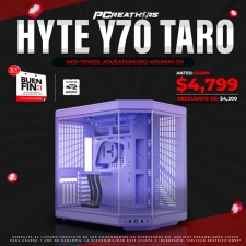 BFA048 - Gabinete Hyte Y70 Taro Milk, Midi-Tower, ATX/EATX/Micro-ATX/Mini-ITX, USB 3.0, sin Fuente, sin Ventiladores Instalados, Morado