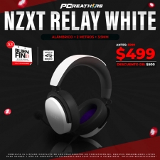BFA053 - NZXT Relay White Audífonos Gamer AP-WCB40-B2, Alámbrico