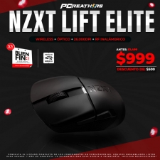 BFA056 -Mouse Gamer NZXT Lift Elite Wireless, Inalámbrico, Óptico, 26.000DPI, RF Inalámbrico, Negro