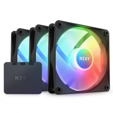 Ventilador NZXT F120 RGB, 120mm, 500 - 1800RPM, Negro - 3 Piezas
