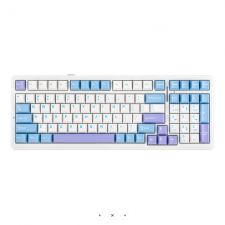Teclado Gamer AULA F99, 96%, Switch Lineal, Inal&aacute;mbrico, Purple/White/Blue, Ingles