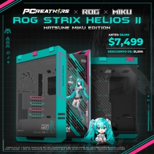 BFA064 - Gabinete Gamer Asus ROG STRIX HELIOS II GX601S HATSUNE MIKU EDITION, ARGB Aura Sync, Cristal Templado, USB 3.1, E-ATX