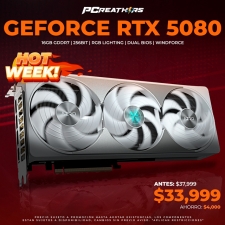 HW52 - Tarjeta de Video Gigabyte NVIDIA GeForce RTX 5080 AERO OC SFF 16G, 256 Bits, GDDR7, PCI Express 5.0