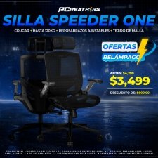 OFC018 - Cougar Silla VELOCISTA UNO, Respaldo de malla, Reposabrazos Ajustables, hasta 120kg, Negro
