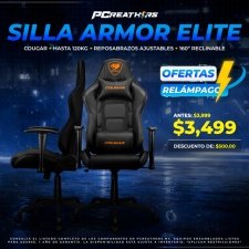 OFC019 - Cougar Silla Gamer Armor Elite, hasta 120kg, Negro