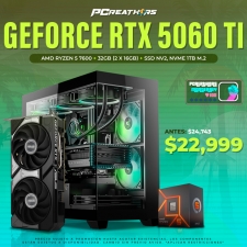 PCRA595 - Equipo AMD Ryzen 5 7600 + 32GB (2 x 16GB) + GeForce RTX 5060 Ti